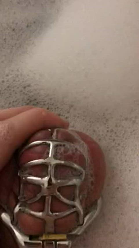 bathtub chastity chastity belt slave sub submissive gif