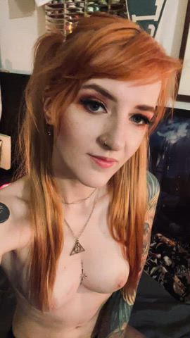 college redhead selfie small tits tattoo tits gif
