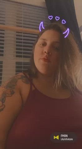 busty pierced smoking tattoo gif