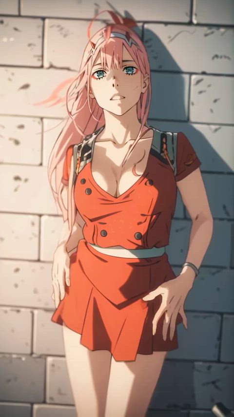 animation anime big tits boobs dance dancing pink tease teasing gif