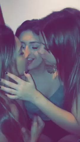 kissing lesbian public gif