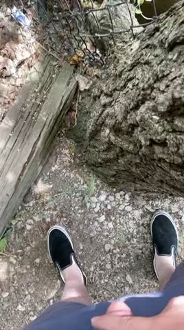 Soaking the old ski hill steps