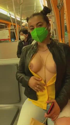 Flashing Mask Public gif