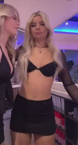 blonde flashing small tits gif