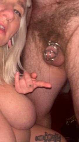 bbw caged chastity domme fansly onlyfans precum real couple sph sissy gif
