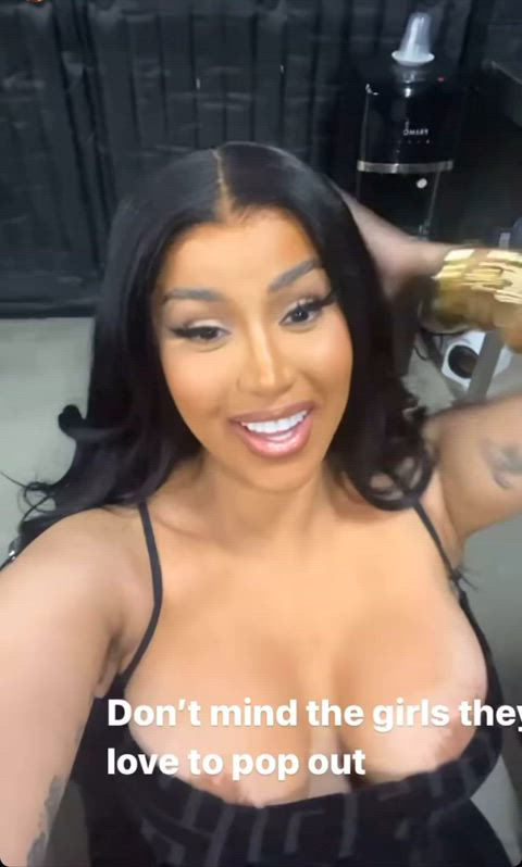 big tits boobs cardi b celebrity nipslip tits gif