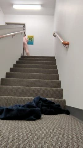 Cumming in the apartment stairwell! Was almost caught!