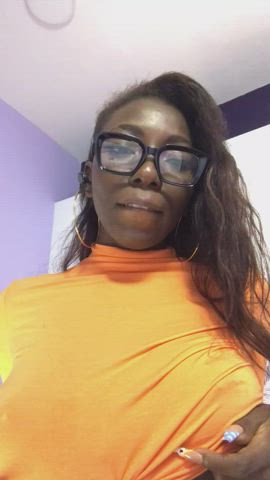 Big Tits Cosplay Ebony Couple gif