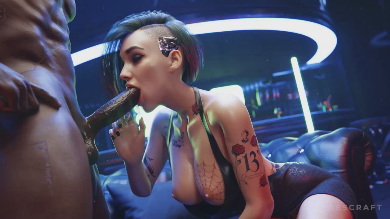 Judy oral job and cum (Rescraft1) [Cyberpunk2077]