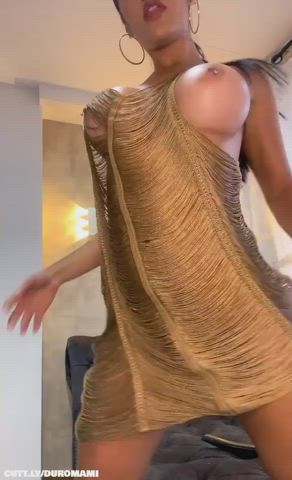big tits boobs dancing dress onlyfans see through clothing twerking upskirt gif