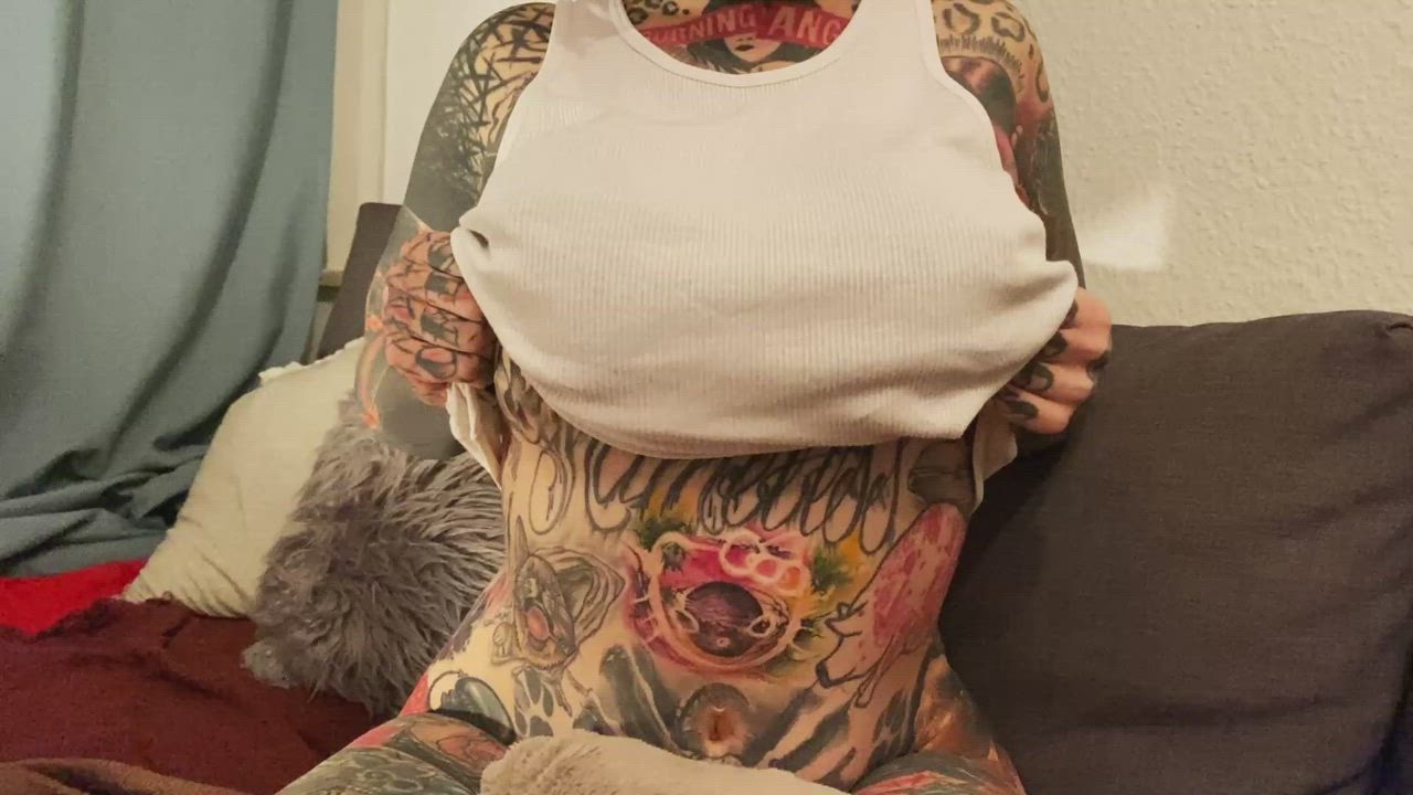 Kinky Tattoo Titty Drop gif