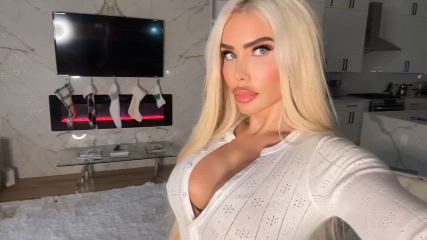 blonde hottie long hair gif