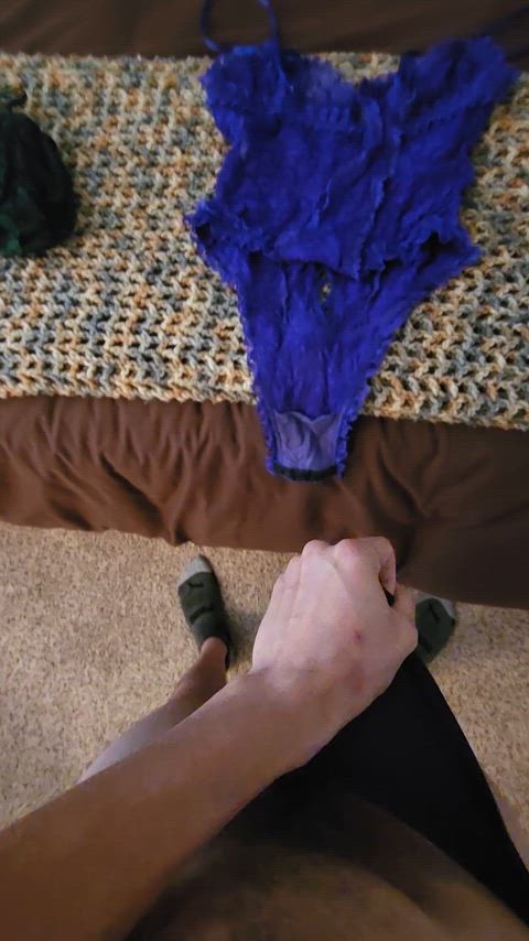 bodysuit cumshot lingerie masturbating mom panties son thong gif