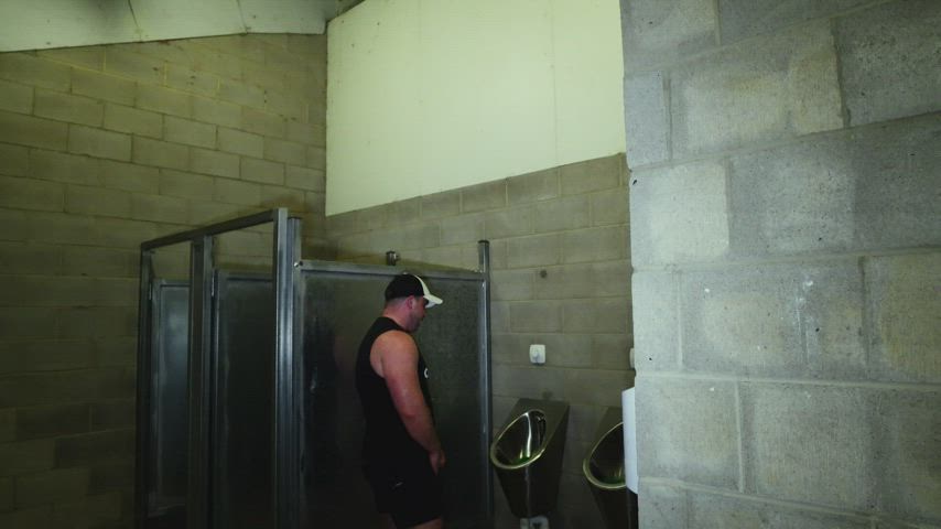 australian gay male masturbation masturbating onlyfans public toilet uncut gif