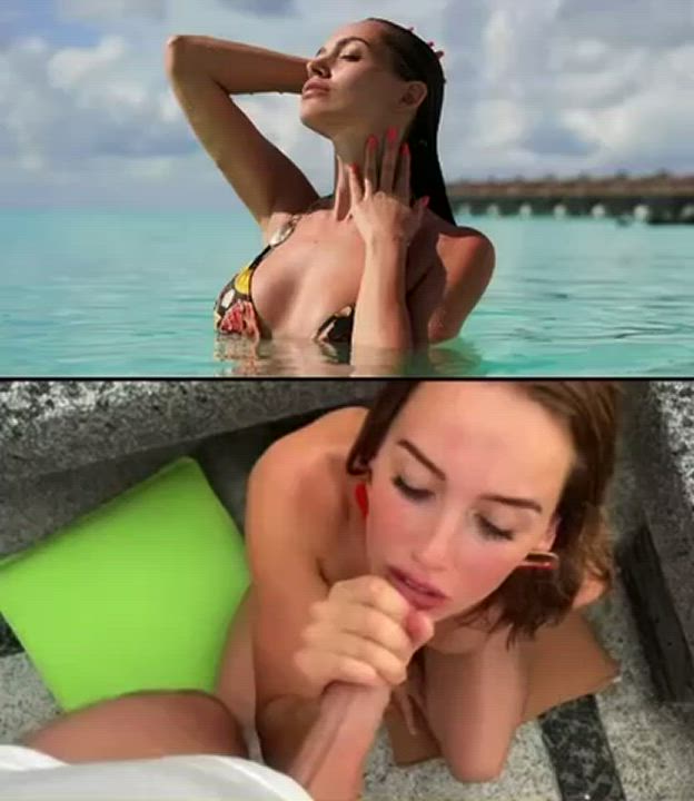 Vacation pictures and bj video collage with facial