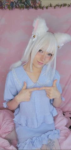 Babe Cosplay Cute Extra Small Kitten Kitty Small Tits r/Catgirls gif