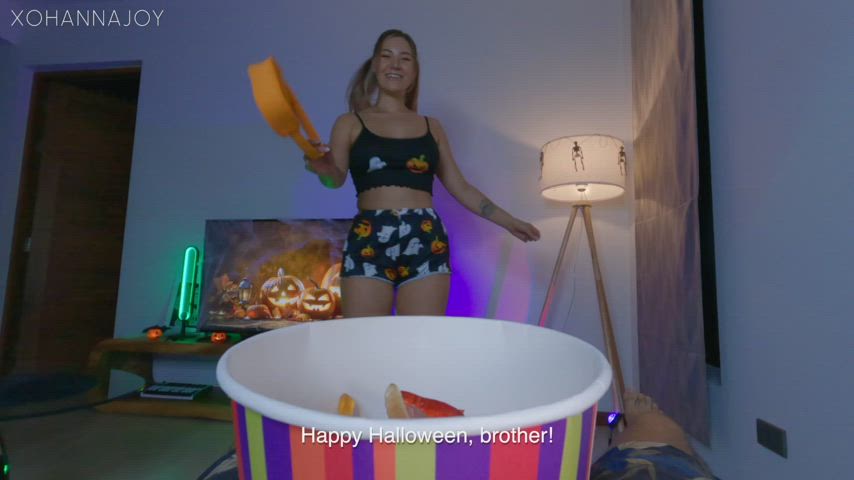 big ass big tits halloween step-brother step-sister gif