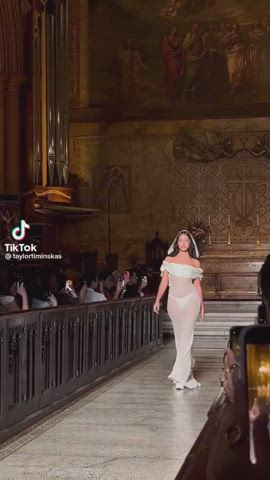 Sexy bride in church