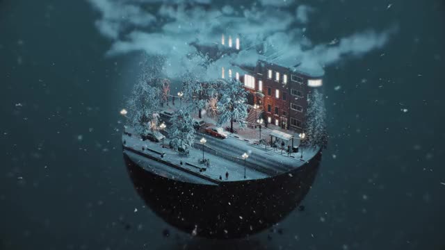 Snowy winter night