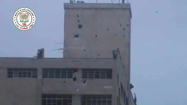 FSA use an improvised cannon to destroy a tower being used as an SAA firing position