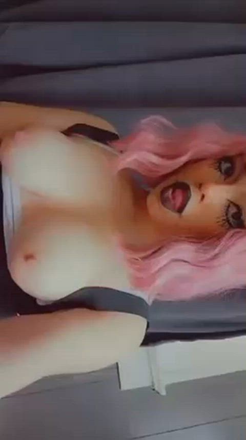 ahegao amateur anime big tits boobs goth petite tongue fetish gif