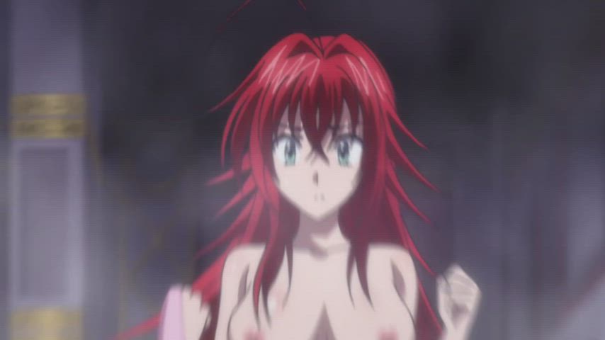 Anime Big Tits Ecchi Naked Redhead gif