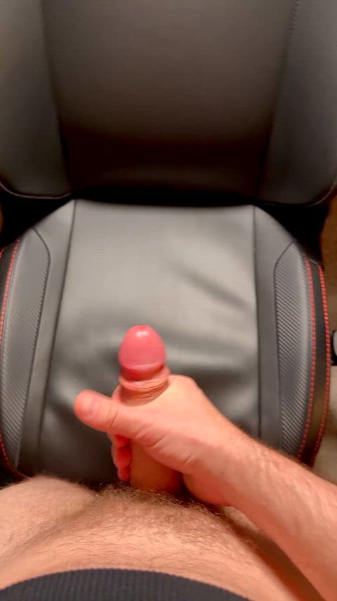 cumshot solo uncut gif