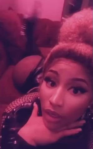 Big Ass Big Tits Celebrity Ebony Fishnet Latex Leather Nicki Minaj gif