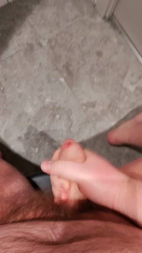 Cumming all over the floor, who here would get on their knees and lick it up?