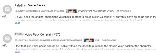 voicepacks confusion