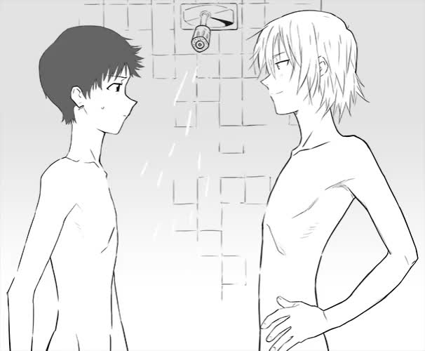 Shinji and Kaworu