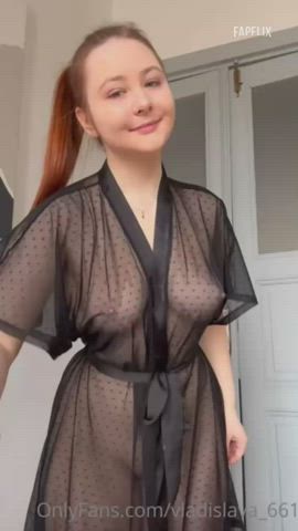 big tits boobs nipples nipslip onlyfans redhead russian gif