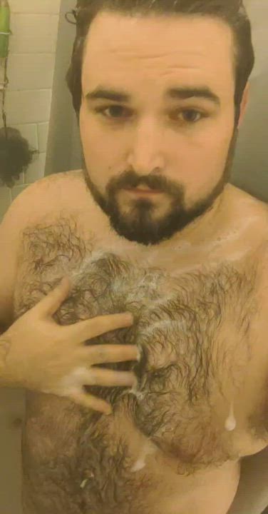 Hairy Jerk Off Shower gif