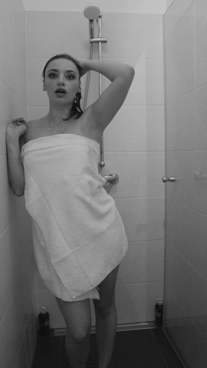 Shower Teasing Towel gif