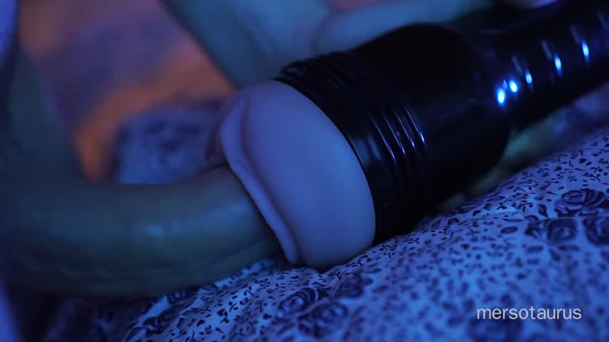 Closeup fleshlight fuck and cumming inside