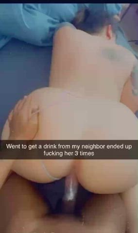 Creaming from neighbors cock