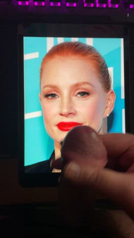 celebrity cum cumshot jessica chastain tribute gif