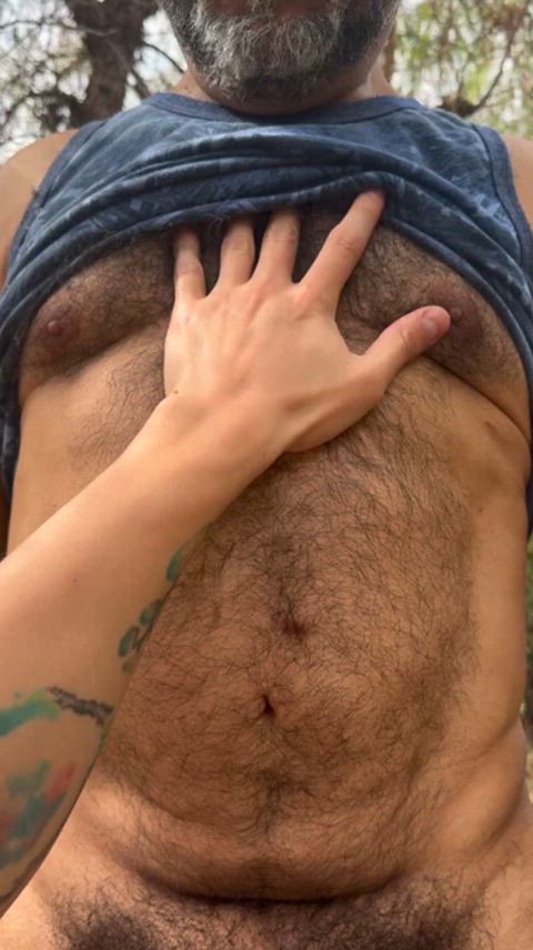 bear hairy hairy chest hairy cock outdoor gay hold-the-moan gif