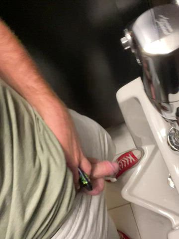 piss pissing public gif