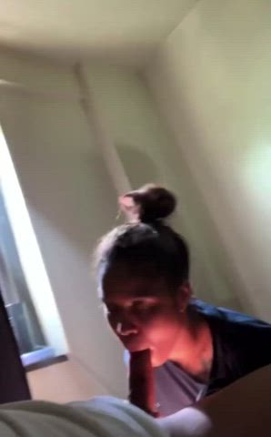 Blowjob Ebony Ponytail gif