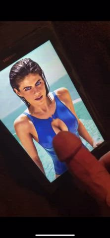 Splattered Alexandra Daddario with a huge load