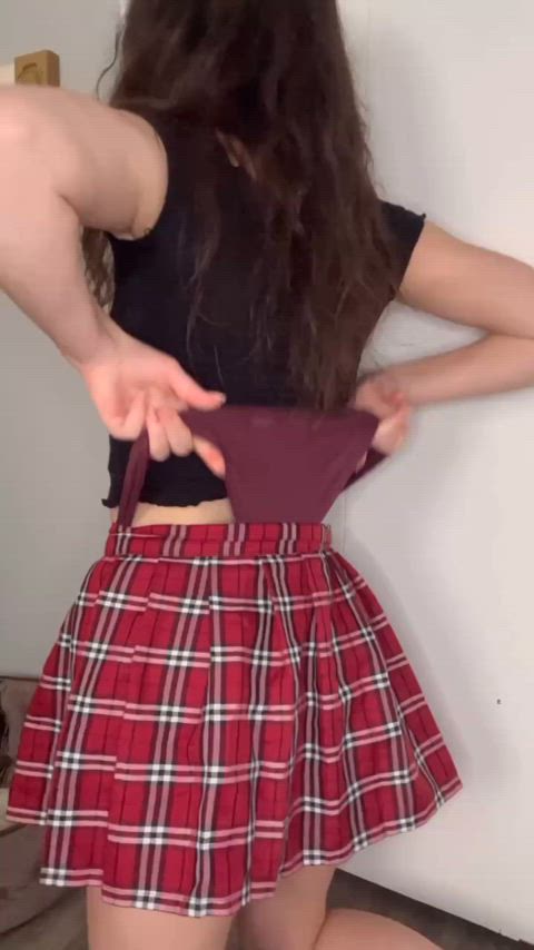 Hanging Wedgie in my Nerd Skirt, So Fun 🥰