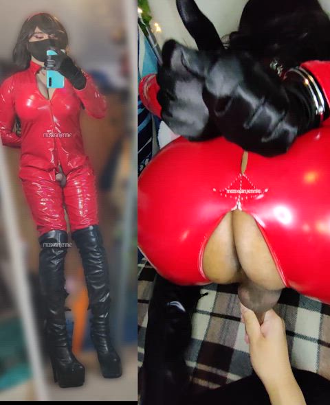 I felt soo dominant in this outfit until my GF locked me in chains and spanked me