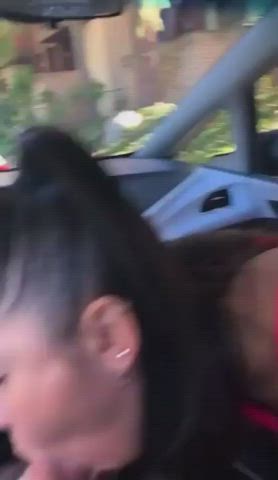 blowjob brunette car sex gif