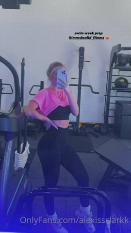 Blonde Gym Leggings gif