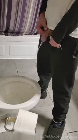 Enjoying his piss