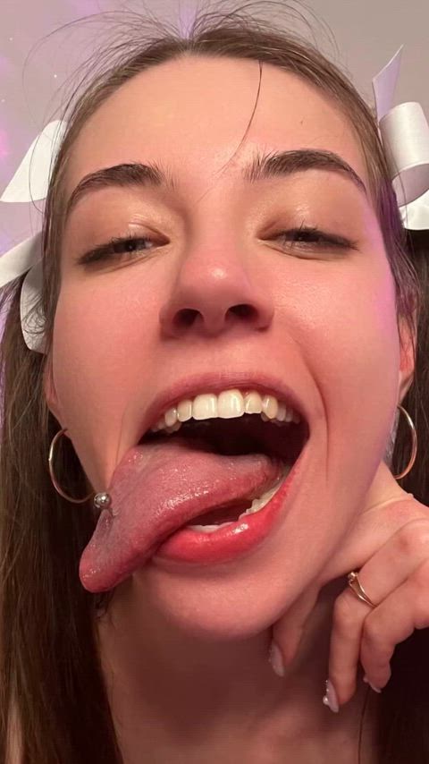 long tongue tongue tongue fetish gif