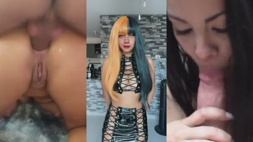 BabeCock Dancing Latina Split Screen Porn TikTok gif