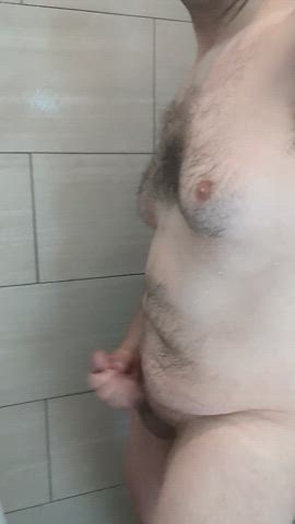 40 yo dad cumming in the shower