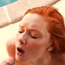 Cumshot Freckles Redhead gif